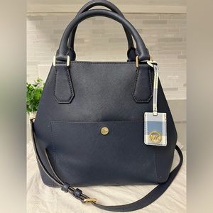 Michael Kors Greenwich Navy Leather/Blue Plaid